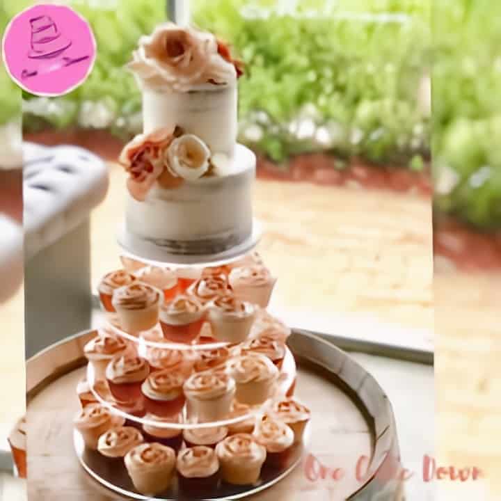 Wedding Cake with cupcakes