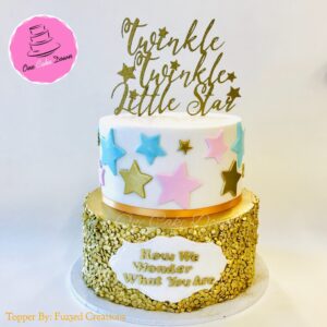 Twinkle little star designer baby shower cake