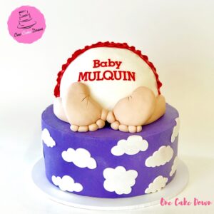 Baby shower cake design baby feet