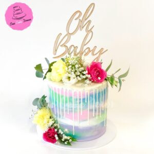 Flower Baby Shower cakes with Oh baby