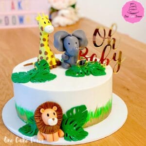 Jungle animal themed Baby Shower Cake