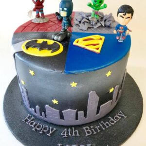 Batman Superman birthday cake